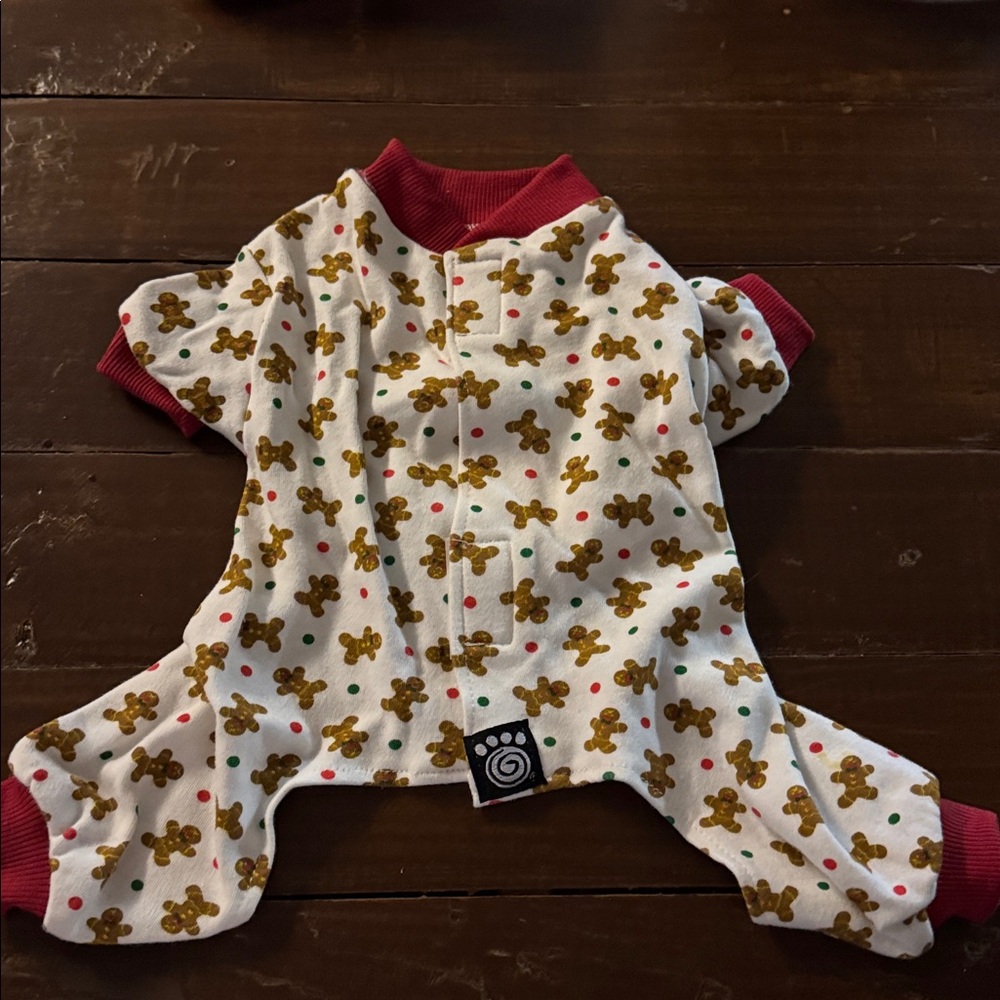 Gingerbread Dog Pajamas size xs